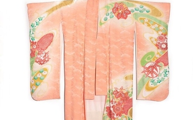 Japanese circa 1940s vintage handwoven silk damask