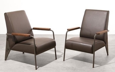 Jean Prouvé, Vitra, 2 chairs, model Fauteuil de Salon Haut limited edition for G-STAR RAW
