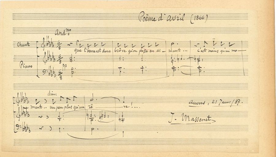 Jules MASSENET. P.A.S. musicale, Anvers 21 janvier 1887...