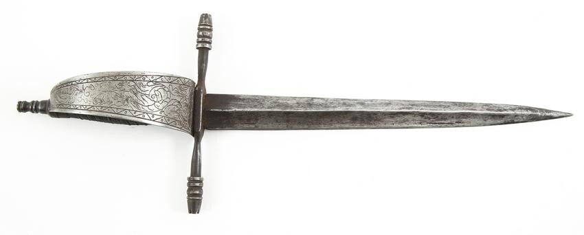 LEFT HANDED PARRYING DAGGER ETCHED GUARD