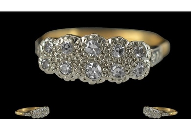 Ladies 18ct Gold and Platinum Diamond Set Dress Ring, Marked...
