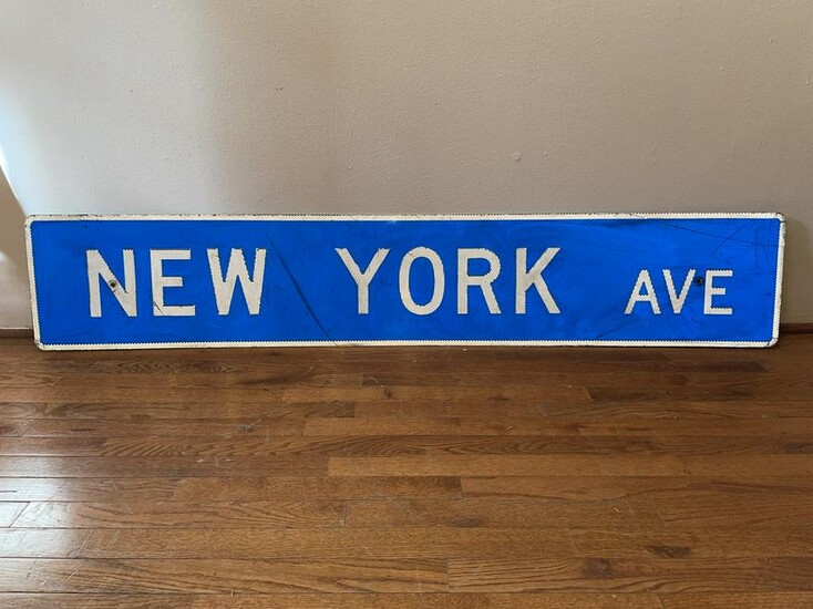 Large New York Ave Street Sign