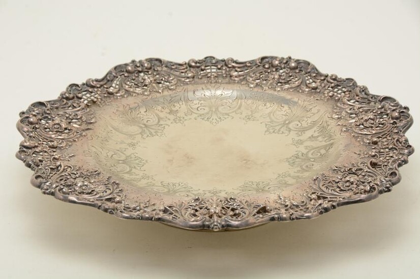 Large sterling silver low footed centerpiece bowl with