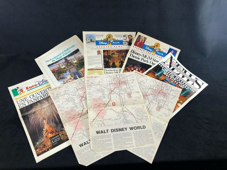 Lot of 8 Vintage Walt Disney World Newspaper News Euro