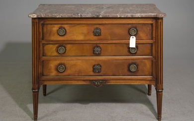 Louis XVI Style Marble Top Three Drawer Chest