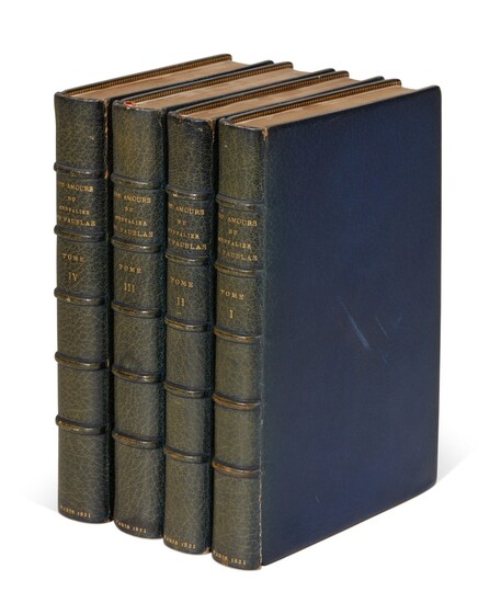Louvet de Couvray | Les amours du chevalier de Faublas, Paris, 1821, 4 volumes, blue crushed morocco