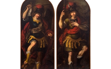 Luigi Miradori, genannt „Genovesino“, 1600/10 – um 1656, zug., ErZENGEL MICHAEL DEN TEUFEL BEZWINGEND