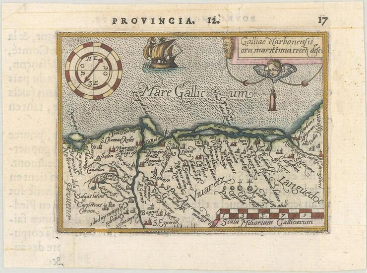 MAP, Southern France, Ortelius/Galle