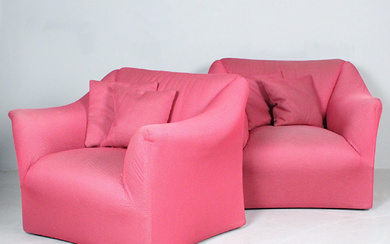 MARIO BELLINI for CASSINA. pair of armchairs, model 'Tentazione 685', Italy, 1970s.