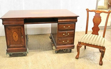 Mahogany executive partners desk with chair