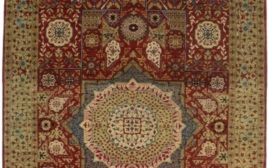 Mamluk Handmade Geometric Design 6X9 Orange-red Oriental Area Rug Decor Carpet