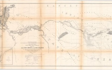 "Map No. 1. From Fort Smith to the Rio Grande from Explorations and Surveys Made Under the Direction of the Hon. Jefferson Davis, Secretary of War...", Whipple, Amiel Weekes