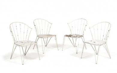 Marc DU PLANTIER (Attribué à) (1901-1975) Suite de quatre chaises