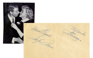 Marilyn Monroe & Joe DiMaggio Dual Signed Concert Promo At Beverly Hills Hotel JSA And Grey Flannel