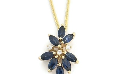 Marquise Sapphire Diamond Necklace