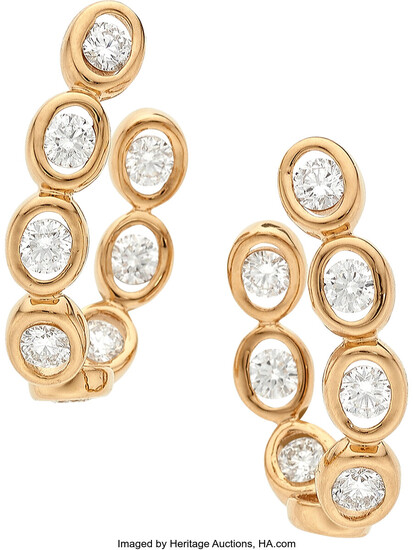 Mecan Elde Diamond, Rose Gold Earrings Stones: Full-cut diamonds...