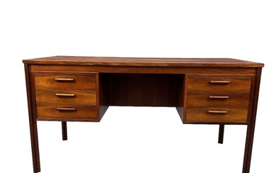 Mid-Century Rosewood Desk w/ 6 drawers