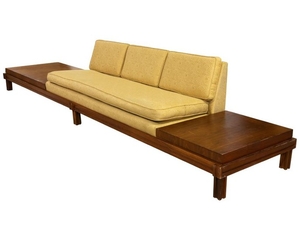 Mid Century Sofa - Attached End Tables