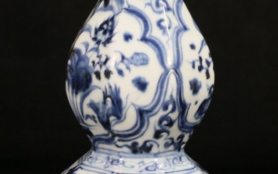 Ming Style Double Gourd Chinese Porcelain Vase
