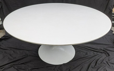 Modern White Wood & Metal Round Conference Table