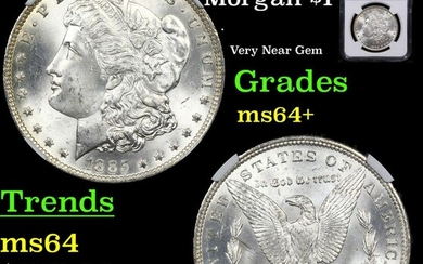 NGC 1885-o Morgan Dollar $1 Graded ms64+ By NGC