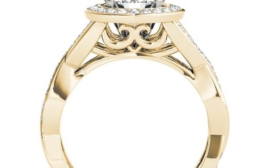 Natural 1.63 CTW Diamond Engagement Ring 14K Yellow Gold