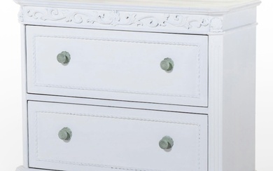 Neoclassical Style White-Painted Two-Drawer File Cabinet