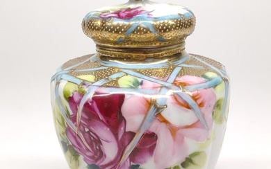Nippon Short Covered Floral Rose Urn Vase