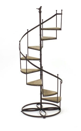 Novelty wrought iron spiral staircase design plant
