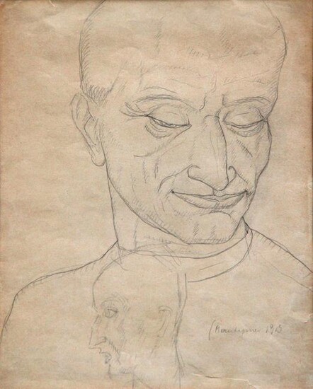OPPI Ubaldo, Studi di teste (Mantegna), 1913