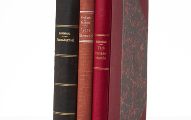 PHARMACOLOGY, 3 volumes, inter alia Pharmacognosy, 1897.