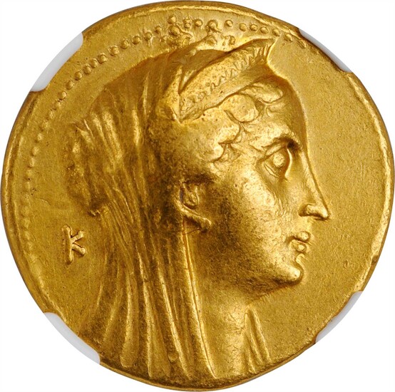 PTOLEMAIC EGYPT. Arsinoe II Philadelphos, died 270/68 B.C. AV Octodrachm (Mnaieion/"Oktadrachm") (27.54 gms), Alexandreia Mint, struck u...