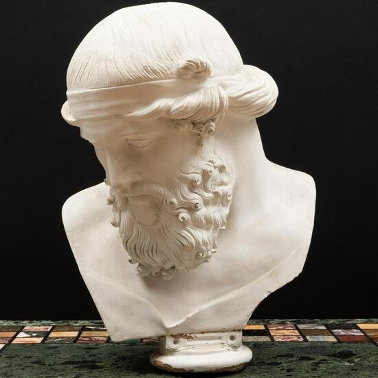 Painted Terracotta Bust of Plato, After the Antique