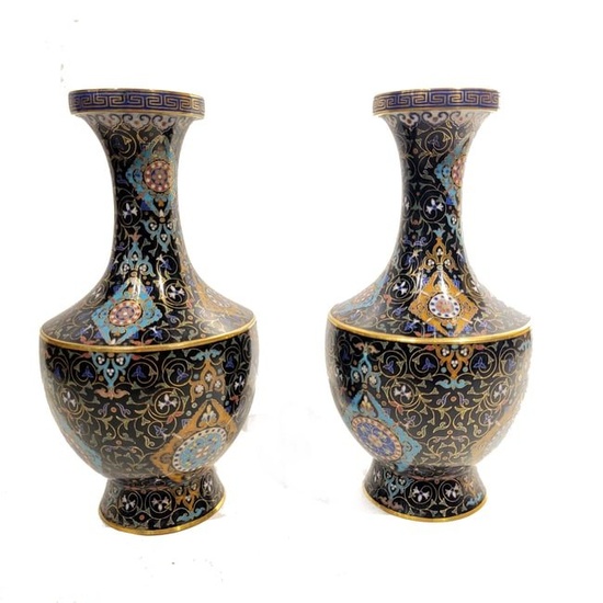 Pair of Fine Antique Chinese Cloisonne vases made for Persian Market