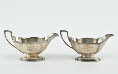 Pair of Gorham sterling silver sauce boats.