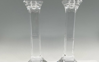 Pair of Orrefors Crystal Candle Holders