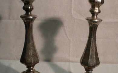 Pair of huge silver candlesticks