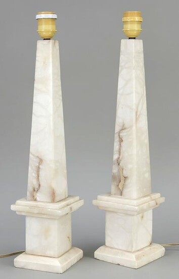 Pair of obelisk candlesticks, mid