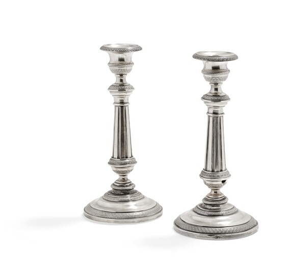 Pair of silver candlesticks Turin, 1840 circa