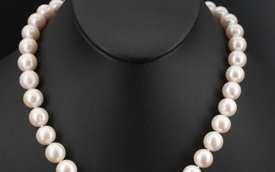10.50 MM - 12.00 MM Pearl Necklace with 14K and 18K Clasp