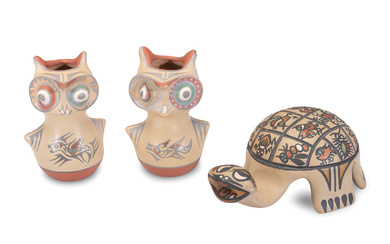 Polychrome Pottery Figures,Margaret and Luther Gutierrez