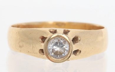 RING, 18K gold with cubic zirconia, GD&Co.