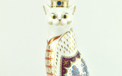 ROYAL CROWN DERBY - ROYAL CATS RUSSIAN CHINA PAPERWEIGHT