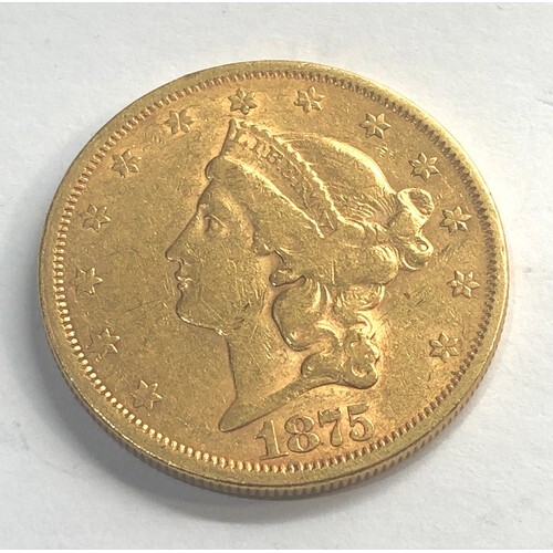 Rare 1875 Liberty Head $20 Gold Coin please see images for g...