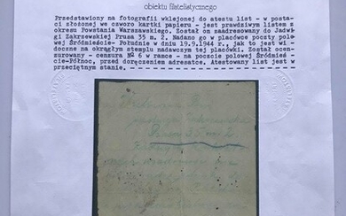 Rare Warsaw Uprising Letter - September 1944