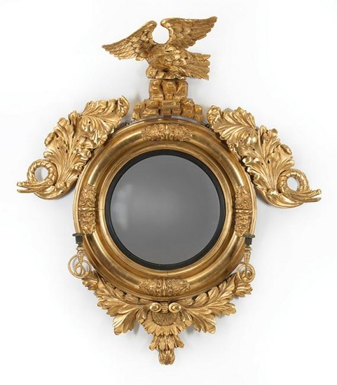 Regency Carved, Gilded Girandole Mirror