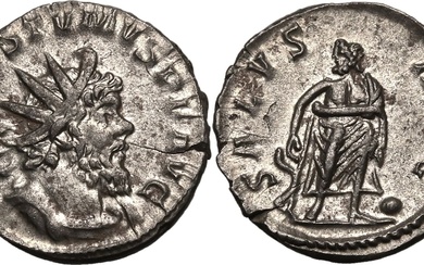 Roman Empire Postumus AD 260-269 BI Antoninianus About Good Very Fine; struck from worn dies, minor flan crack