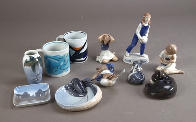 Royal Copenhagen / Bing & Grondahl. A collection of porcelain figurines, year class etc. (12)