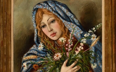 SOUNGOUROV ANTONIN (1894-?) Femme au bouquet... - Lot 282 - Osenat