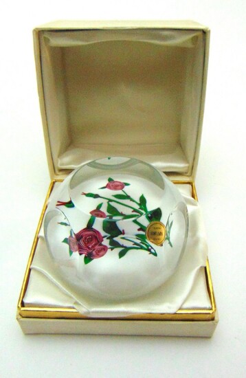Saint Louis glass paperweight and box